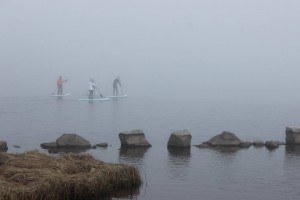 paddle au lac du moulinet en hiver
