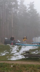 préparation paddle lac du moulinet hiver